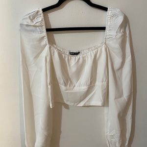 Side Tie Crop Blouse